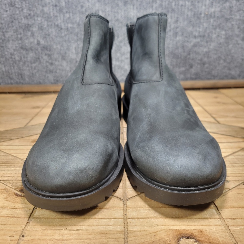 Sorelβ Emelie II Chelsea Boots Womens 10 Black Waterproof Leather NL4324-010 - Picture 4 of 13